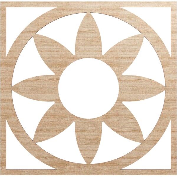 Ekena Millwork Blume Wood Fretwork Pierced Ceiling Medallion, Alder, 26"OD x 9"ID x 1/4"T CMWP26X26X0250BLAL - main